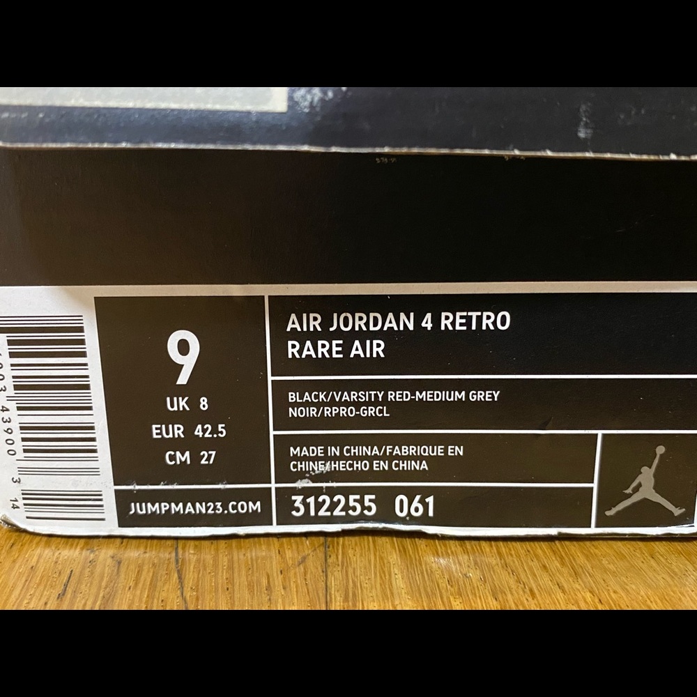 Laser AirJordan 4 Retro Rare Air